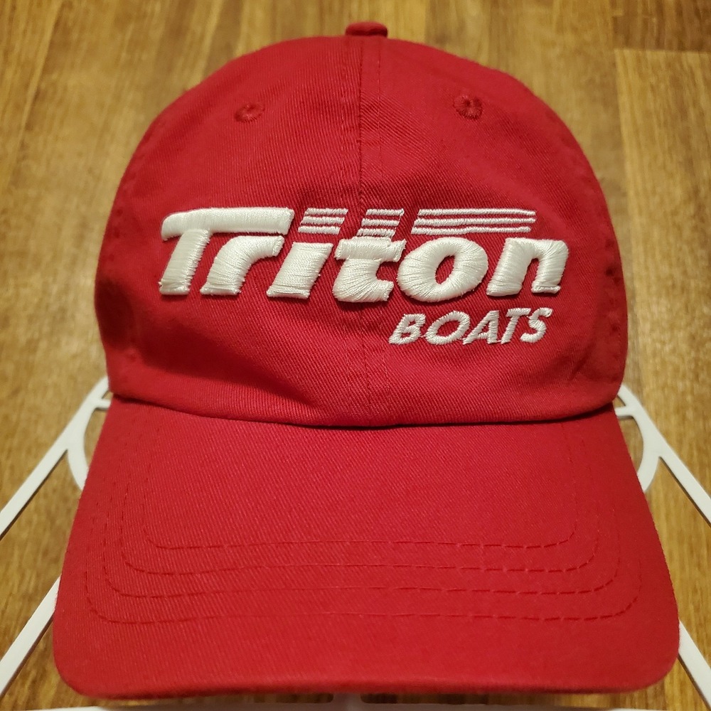 Triton Boats‎ Hat Cap Adult Strapback Red Fishing Embroidered Logo